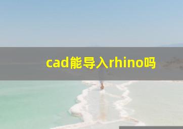 cad能导入rhino吗