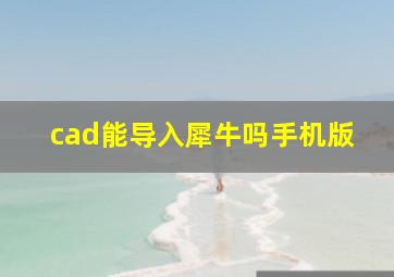 cad能导入犀牛吗手机版