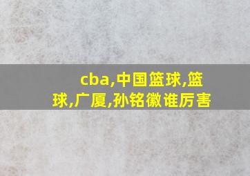 cba,中国篮球,篮球,广厦,孙铭徽谁厉害