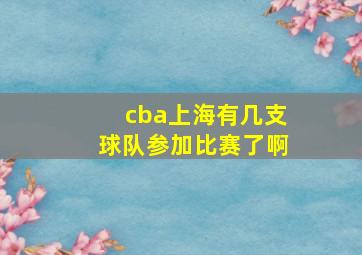 cba上海有几支球队参加比赛了啊