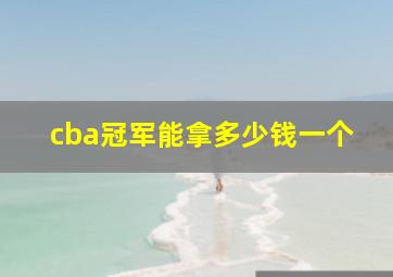 cba冠军能拿多少钱一个