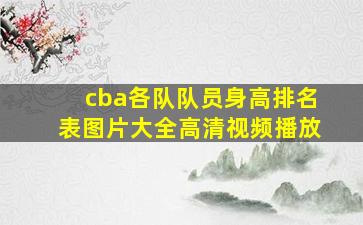 cba各队队员身高排名表图片大全高清视频播放