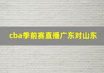 cba季前赛直播广东对山东