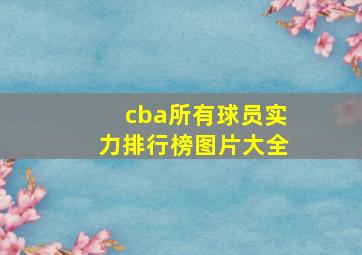 cba所有球员实力排行榜图片大全