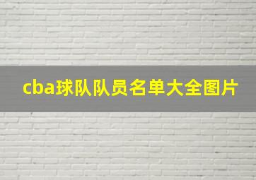 cba球队队员名单大全图片