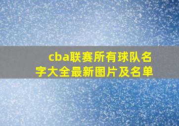 cba联赛所有球队名字大全最新图片及名单