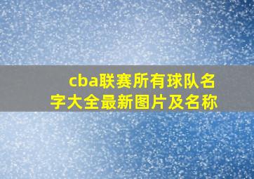 cba联赛所有球队名字大全最新图片及名称