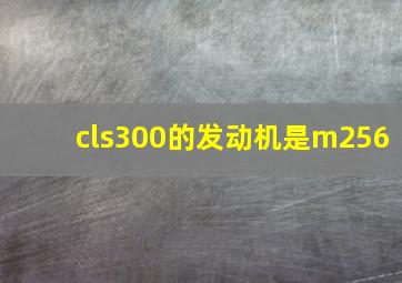 cls300的发动机是m256