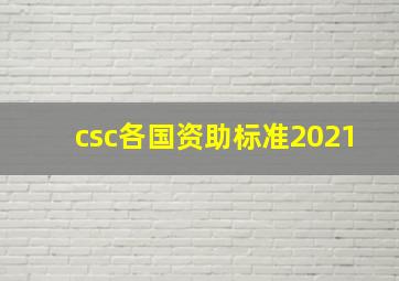 csc各国资助标准2021