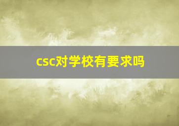 csc对学校有要求吗