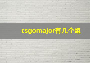 csgomajor有几个组