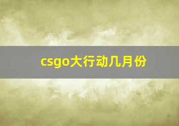 csgo大行动几月份