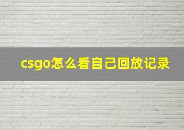 csgo怎么看自己回放记录