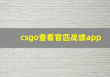 csgo查看官匹战绩app