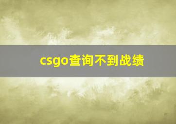 csgo查询不到战绩