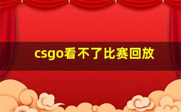 csgo看不了比赛回放