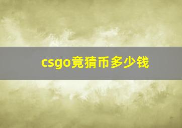 csgo竞猜币多少钱