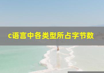 c语言中各类型所占字节数