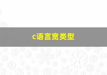 c语言宽类型