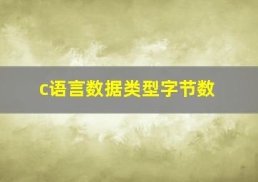 c语言数据类型字节数