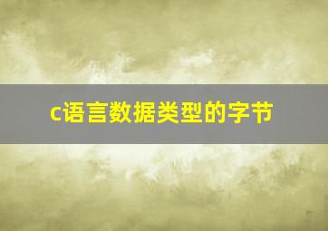 c语言数据类型的字节