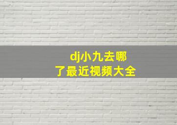 dj小九去哪了最近视频大全