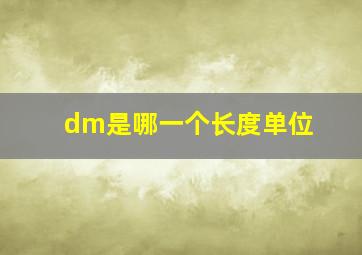 dm是哪一个长度单位