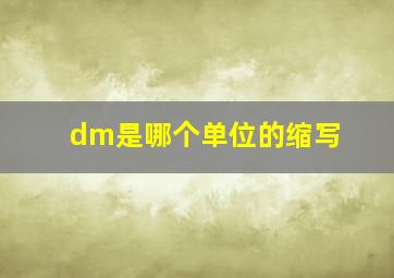 dm是哪个单位的缩写