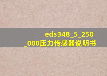 eds348_5_250_000压力传感器说明书