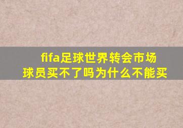 fifa足球世界转会市场球员买不了吗为什么不能买