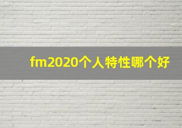 fm2020个人特性哪个好