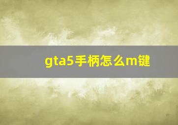 gta5手柄怎么m键