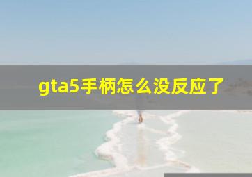 gta5手柄怎么没反应了