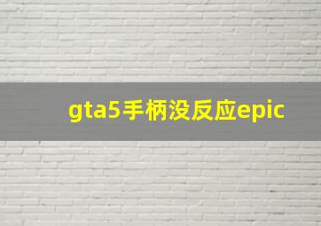 gta5手柄没反应epic