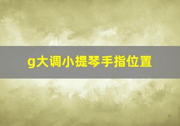 g大调小提琴手指位置