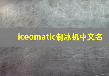 iceomatic制冰机中文名