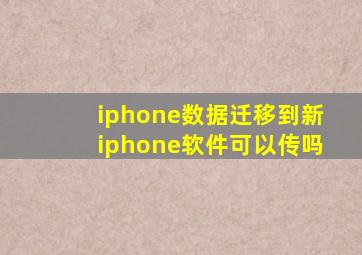 iphone数据迁移到新iphone软件可以传吗