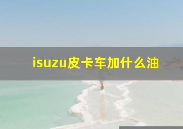 isuzu皮卡车加什么油