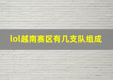 lol越南赛区有几支队组成