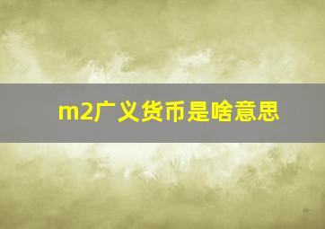 m2广义货币是啥意思