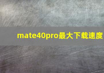 mate40pro最大下载速度