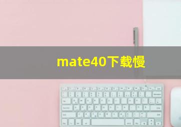 mate40下载慢