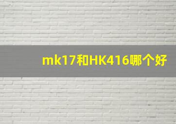 mk17和HK416哪个好