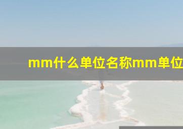 mm什么单位名称mm单位