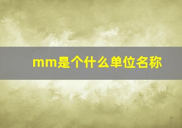 mm是个什么单位名称