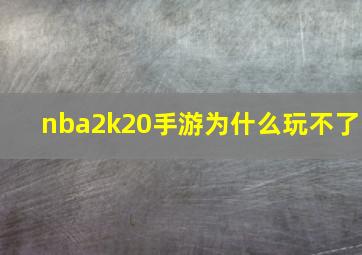 nba2k20手游为什么玩不了