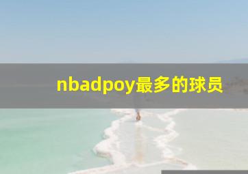 nbadpoy最多的球员