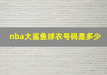 nba大鲨鱼球衣号码是多少