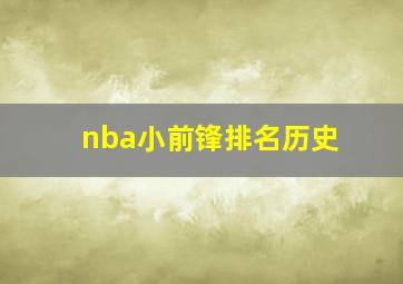 nba小前锋排名历史