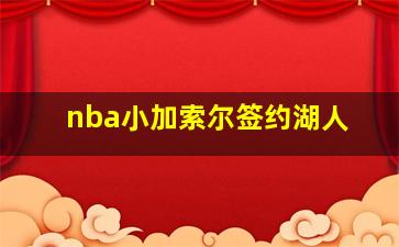 nba小加索尔签约湖人